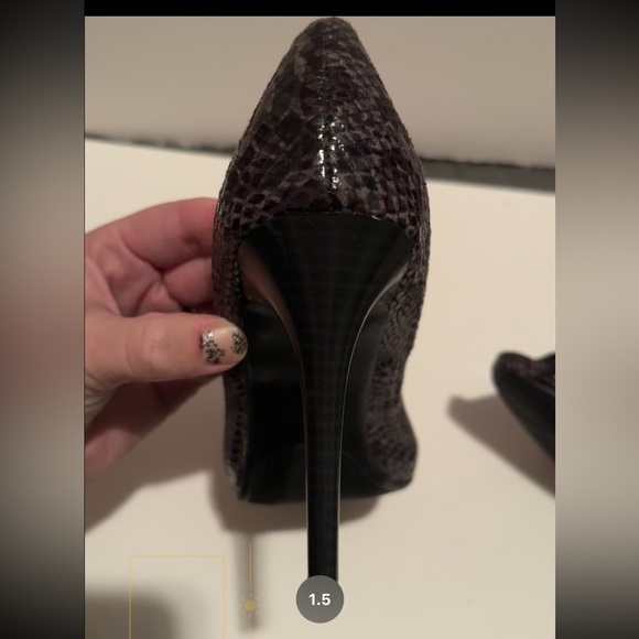 Worthington Snake Skin Black/Gray PeepToe Womans 4” Heels Size 8.5 US. NWOT - Picture 11 of 12